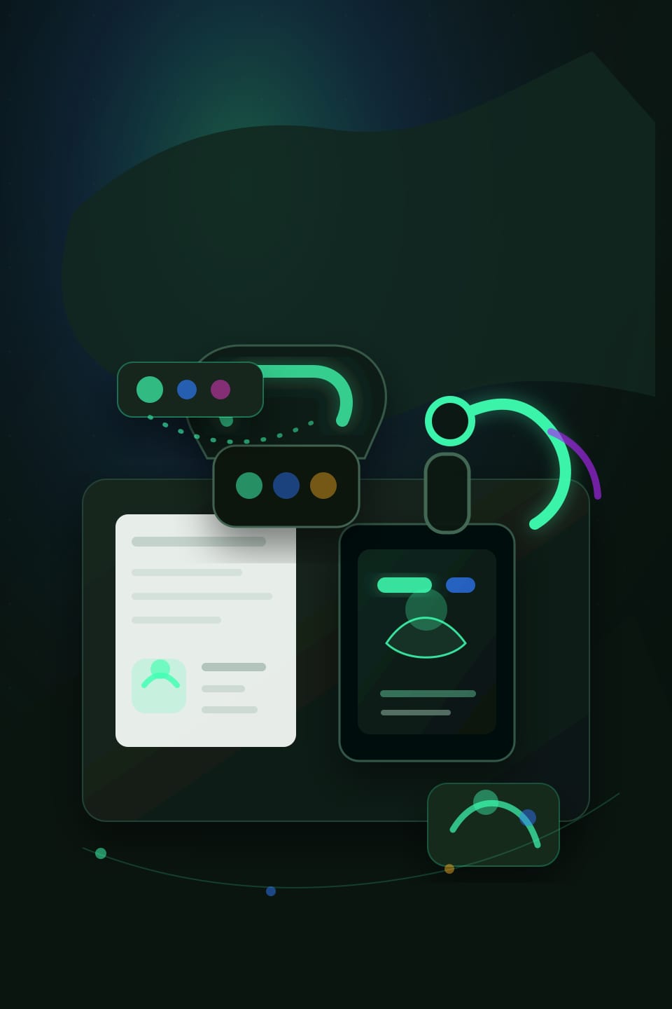 Home care start-of-care intake desk with phone, headset, referral folder, care schedule tablet, and calm family support cues.