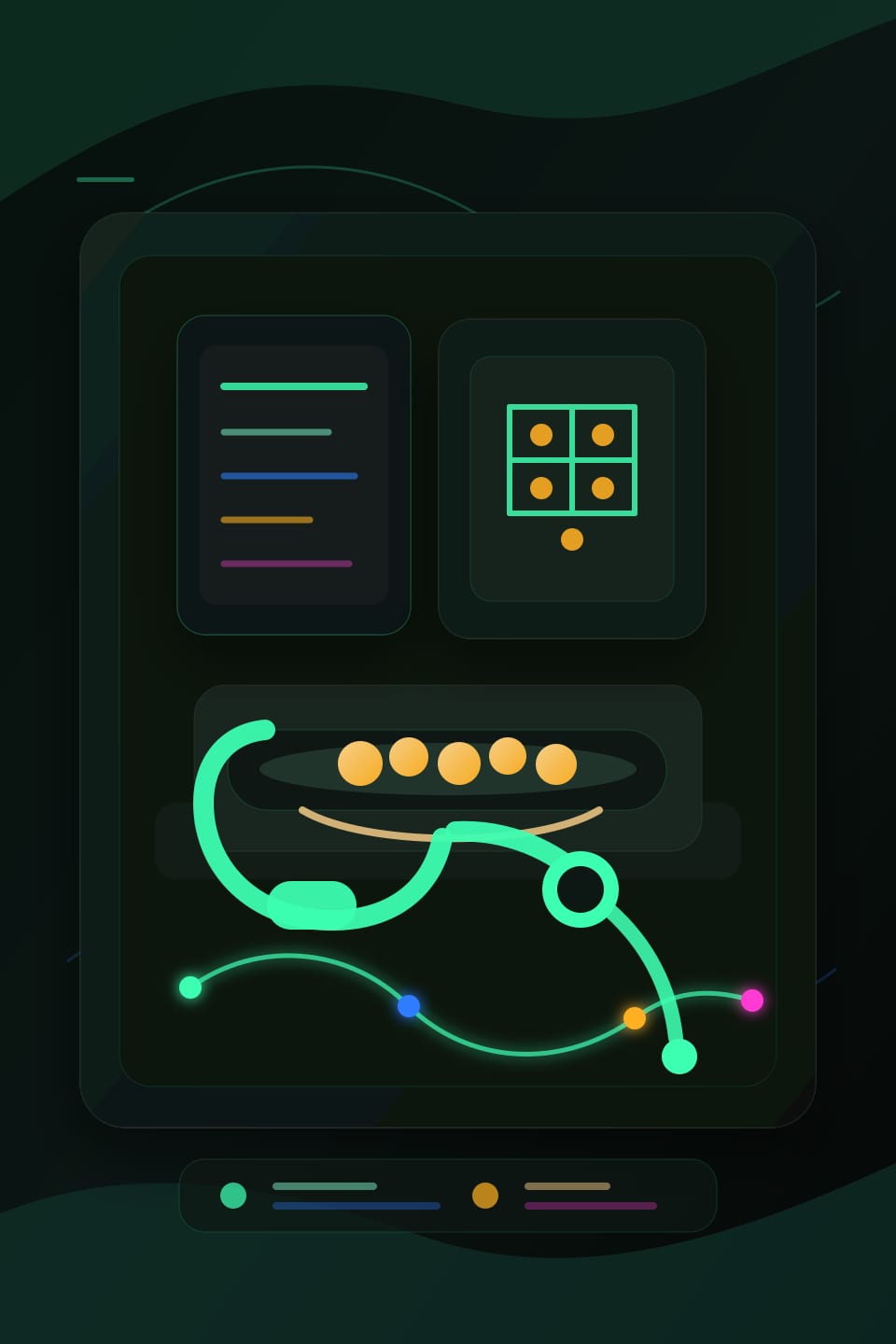 Restaurant catering and private-event call desk with phone, headset, reservation tablet, catering tray, event planner folder, and neon mint call cues.